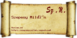 Szepesy Milán névjegykártya